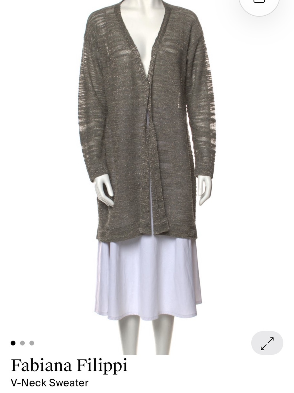 Long Open-Front Cardigan Sweater in Heather Gray - Picture 1 of 7